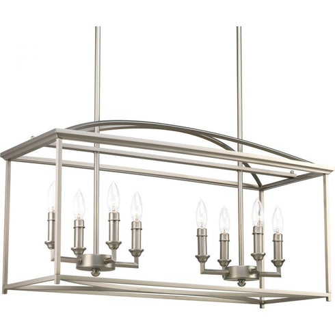 Progress Piedmont Collection Eight Light in Antique Bronze Farmhouse Chandelier Light Model: P400033-020