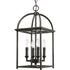 Progress Piedmont Collection Four Light Foyer Lantern in Antique Bronze Finish Model: P3884-20