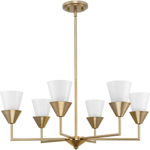 Progress Pinellas Collection Six Light in White Plaster Contemporary Chandelier Model: P400372-197