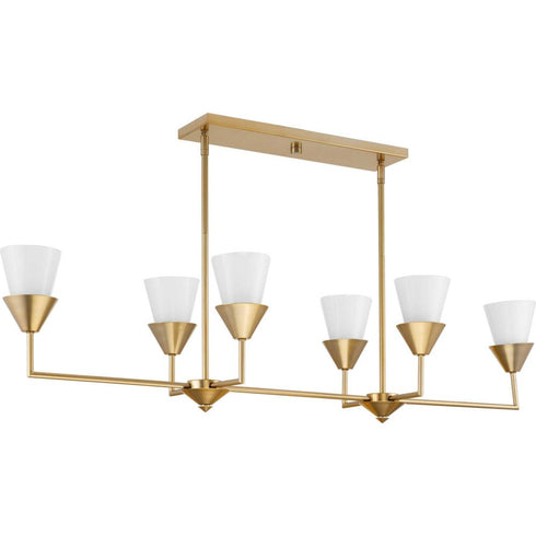 Progress Pinellas Collection Six Light in White Plaster Contemporary Linear Light Model: P400374-197