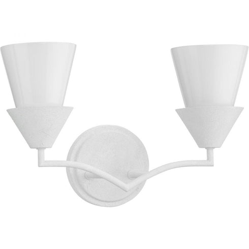 Progress Pinellas Collection Two Light in White Plaster Contemporary Vanity Light Model: P300496-197