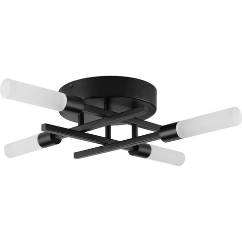 Progress Quadrant LED P350209 031 30 4 Light LED FLUSH MOUNT in Matte Black Finish Model: P350209-031-30