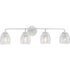 Progress Quillan Collection Four Light in White Plaster Transitional Bath & Vanity Light Model: P300491-197