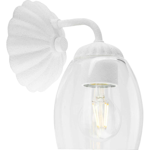 Progress Quillan Collection One Light in White Plaster Transitional Bath & Vanity Light Model: P300488-197