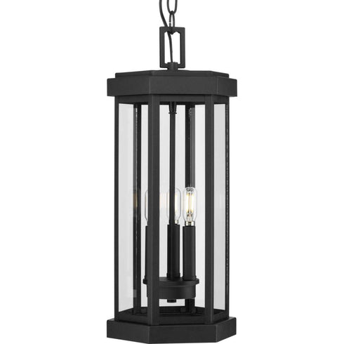 Progress Ramsey P550132 031 3 Light HANG LANTERN in Black Finish Model: P550132-031