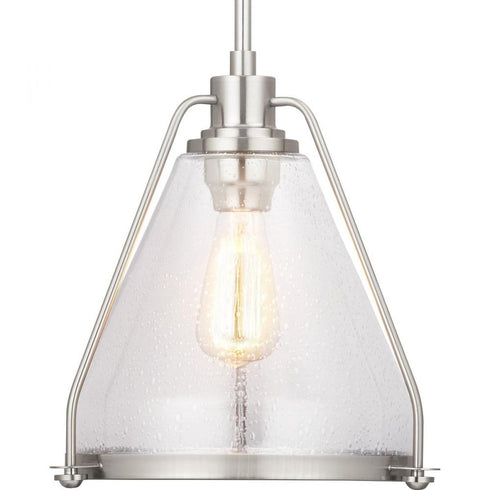 Progress Range P500135 009 1 60 Watt MED PENDANT in Brushed Nickel Finish Model: P500135-009
