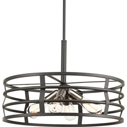 Progress Remix P500012 143 4 60 Watt MED PENDANT in Graphite Finish Model: P500012-143