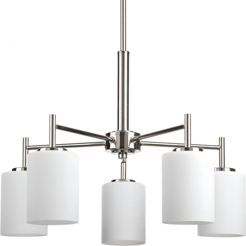 Progress Replay P4319 09 5 100 Watt MED CHANDELIER in Brushed Nickel Finish Model: P4319-09