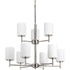 Progress Replay P4726 09 9 100 Watt MED CHANDELIER in Brushed Nickel Finish Model: P4726-09