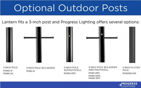 Progress Richmond Hill P540106 031 1 Light POST LANTERN in Textured Black Finish Model: P540106-031