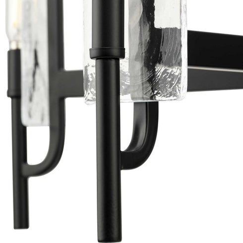 Progress Rivera Collection 5 Light in Matte Black Luxe Industrial Chandelier Model: P400363-31M