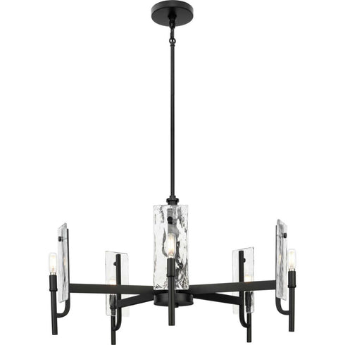 Progress Rivera Collection 5 Light in Matte Black Luxe Industrial Chandelier Model: P400363-31M