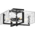 Progress Rivera Collection Four Light 13 in. in Matte Black Luxe Industrial Flush Mount Model: P350271-31M