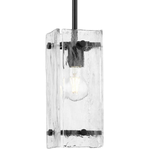 Progress Rivera Collection One Light in Matte Black Luxe Industrial Pendant Model: P500434-31M
