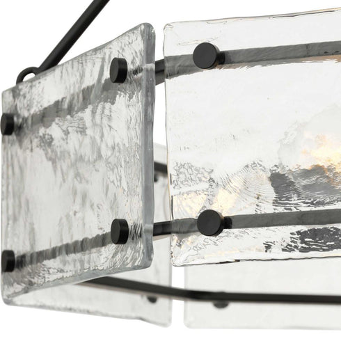Progress Rivera Collection Six Light in Matte Black Luxe Industrial Chandelier Model: P400355-31M
