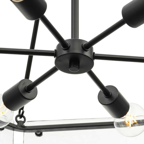 Progress Rivera Collection Six Light in Matte Black Luxe Industrial Chandelier Model: P400355-31M