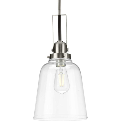 Progress Rushton P500329 009 1 100 Watt MED PENDANT in Brushed Nickel Finish Model: P500329-009