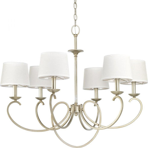 Progress Savor Six Light Chandelier in Silver Ridge Finish Model: P400075-134
