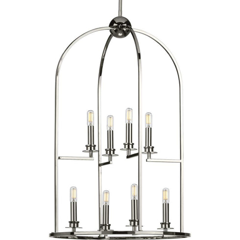 Progress Seneca Collection Eight Light in Matte Black Farmhouse Pendant Light Model: P500122-031