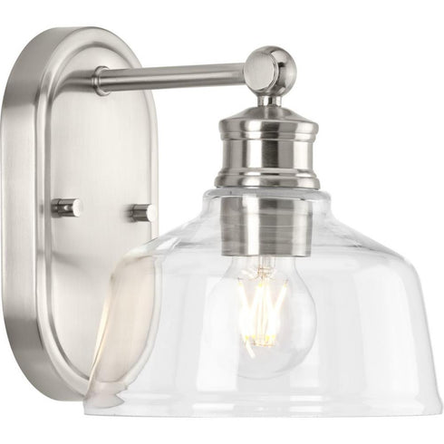 Progress Singleton P300395 009 1 Light BATH in Brushed Nickel Finish Model: P300395-009