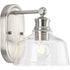 Progress Singleton P300395 009 1 Light BATH in Brushed Nickel Finish Model: P300395-009