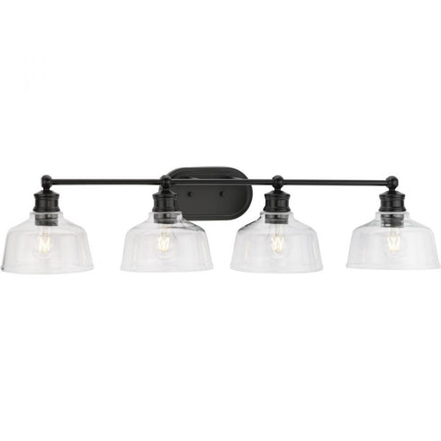 Progress Singleton P300398 009 4 Light BATH in Brushed Nickel Finish Model: P300398-009