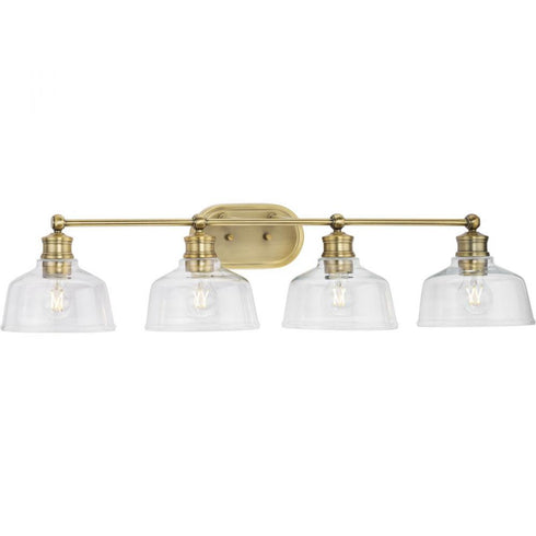 Progress Singleton P300398 009 4 Light BATH in Brushed Nickel Finish Model: P300398-009