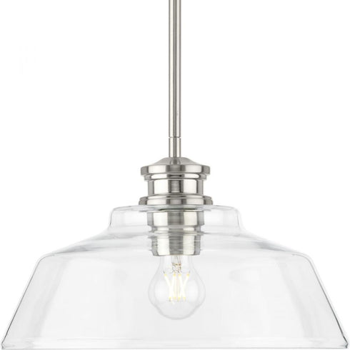 Progress Singleton P500381 009 1 Light MEDIUM PENDANT in Brushed Nickel Finish Model: P500381-009