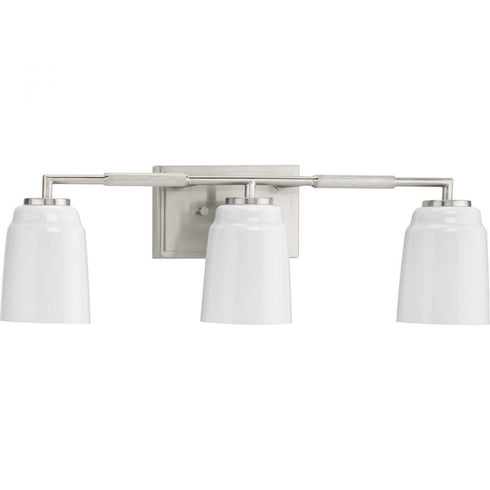 Progress Spenser Collection Three Light in Brushed Nickel Industrial Vanity Light Model: P300505-009