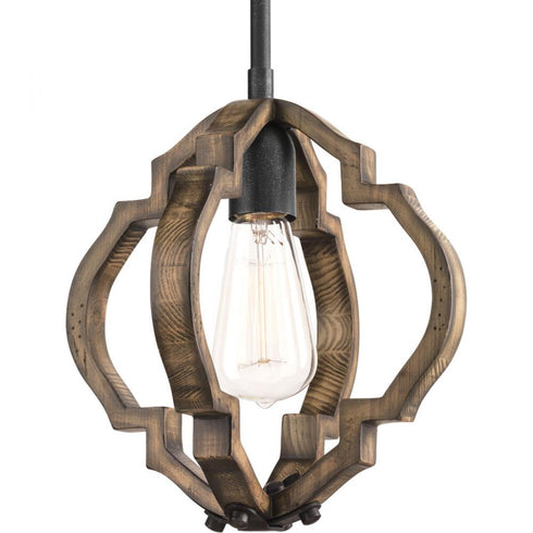 Progress Spicewood P5318 71 1 100 Watt MED MINI PENDANT in Gilded Iron Finish Model: P5318-71