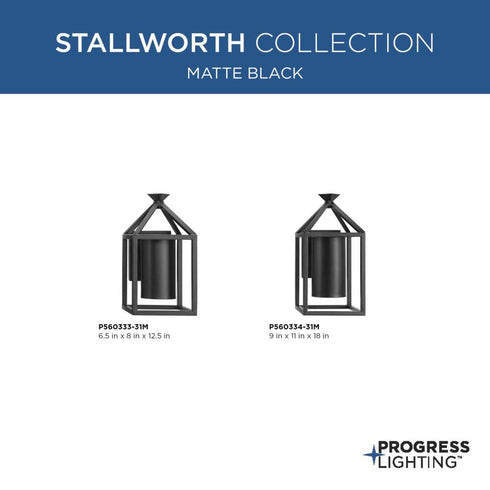 Progress Stallworth P560333 31M 1 Light WALL LANTERN in Matte Black Finish Model: P560333-31M