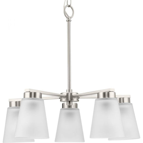 Progress Tanner Collection Five Light in Brushed Nickel Transitional Chandelier Model: P400401-009