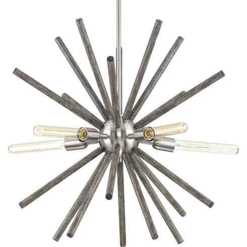 Progress Thorpe P400270 009 5 60 Watt MED CHANDELIER in Brushed Nickel Finish Model: P400270-009