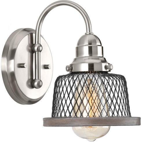 Progress Tilley Collection One Light in Brushed Nickel Coastal Bath Vanity Light Model: P300042-009