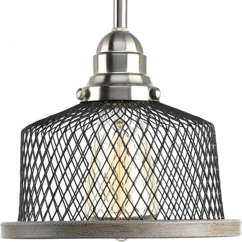 Progress Tilley Collection One Light in Brushed Nickel Coastal Pendant Light Model: P500078-009