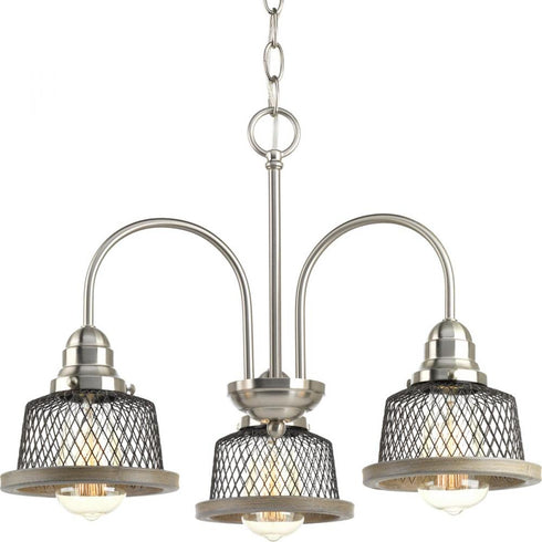Progress Tilley Three Light Chandelier in Brushed Nickel Finish Model: P400073-009