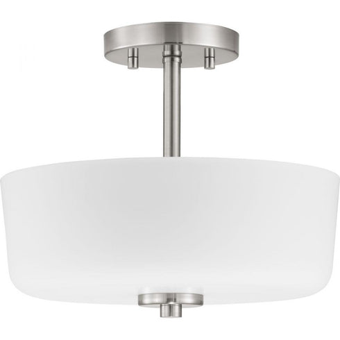 Progress Tobin P350137 009 2 100 Watt MED SEMI FLUSH CONV in Brushed Nickel Finish Model: P350137-009