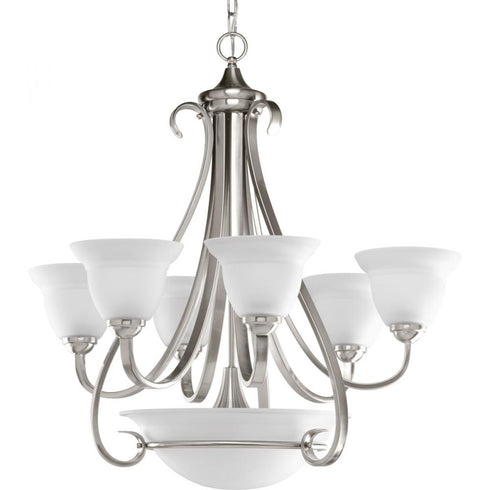 Progress Torino P4417 09 9 100 Watt MED CHAND 6 AND 3 in Brushed Nickel Finish Model: P4417-09