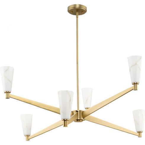 Progress Tosca Collection Six Light in Brushed Bronze Modern Luxe Chandelier Model: P400395-109