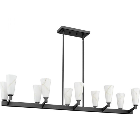 Progress Tosca Collection Ten Light in Brushed Bronze Modern Luxe Linear Chandelier Model: P400396-109