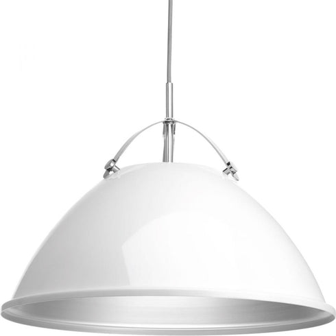 Progress Tre P500053 030 1 100 Watt MED PENDANT in White Finish Model: P500053-030