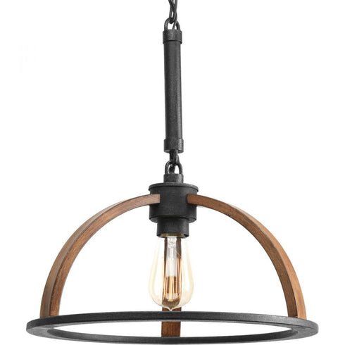 Progress Trestle P5152 71 1 60 Watt MED PENDANT in Gilded Iron Finish Model: P5152-71