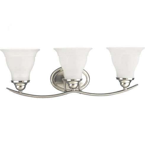 Progress Trinity P3192 09 BATH BRKT 3 100 Watt MED in Brushed Nickel Finish Model: P3192-09