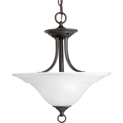 Progress Trinity P3473 09 2 100 Watt MED SEMI FLSH CONVERT in Brushed Nickel Finish Model: P3473-09