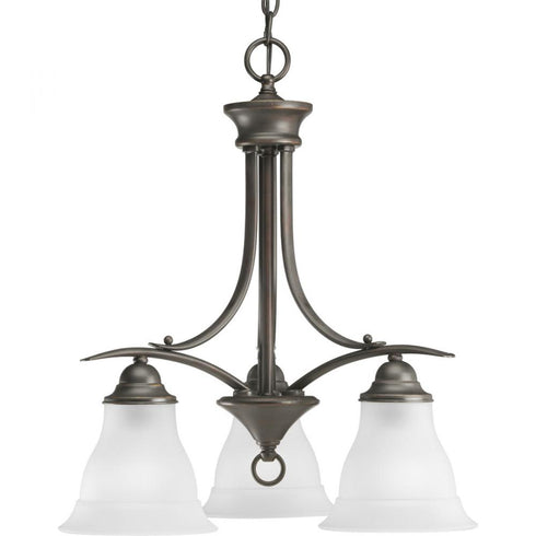 Progress Trinity P4324 09 3 100 Watt MED CHAND in Brushed Nickel Finish Model: P4324-09