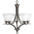 Progress Trinity P4328 09 5 100 Watt MED CHAND in Brushed Nickel Finish Model: P4328-09