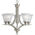 Progress Trinity P4328 09 5 100 Watt MED CHAND in Brushed Nickel Finish Model: P4328-09
