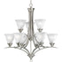 Progress Trinity P4329 09 9 100 Watt MED CHAND in Brushed Nickel Finish Model: P4329-09