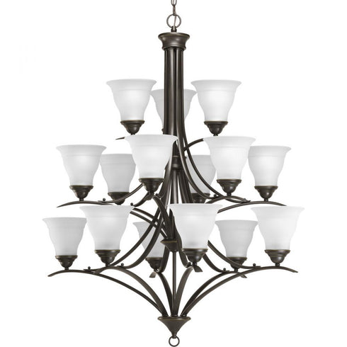 Progress Trinity P4365 09 15 75 Watt MED CHAND in Brushed Nickel Finish Model: P4365-09