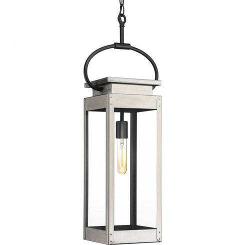 Progress Union Square P550018 135 1 100 Watt MED HANGING LANTERN in Stainless Steel Finish Model: P550018-135